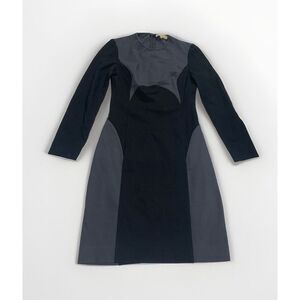 MICHAEL‎ KORS MADE IN ITALY Black Gray Long Sleeve Dress Size 6 Bodycon